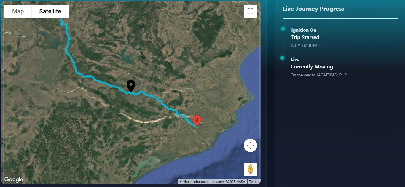 Mock live fleet map preview with vehicle markers